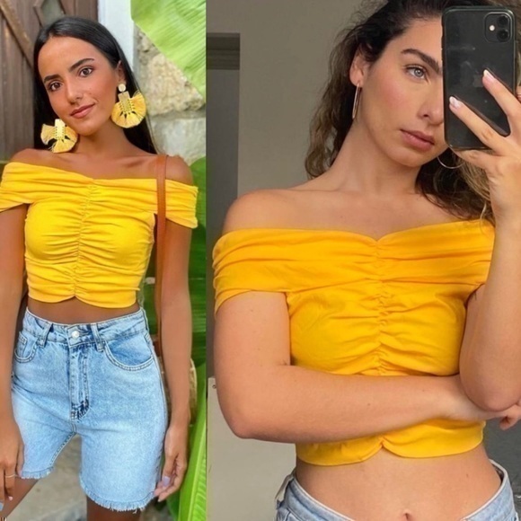 ZARA gathered off shoulder top 1165/247 - Picture 1 of 15
